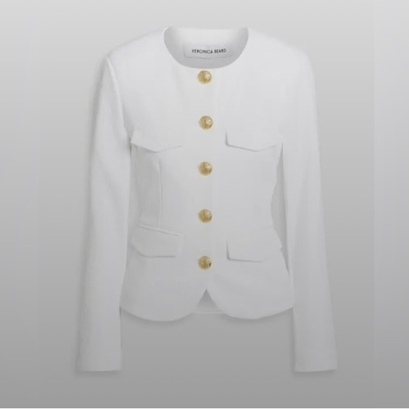 Veronica Beard Kensington Cloqué Jacket White - Picture 2 of 9